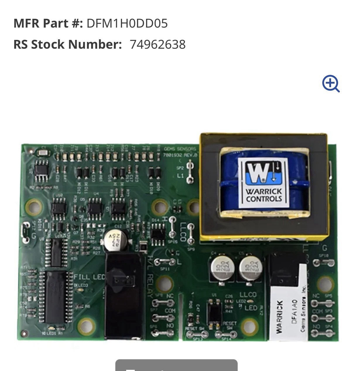 NEW Warrick Control GEMS SENSOR liquid Level Control Board DFM1H0DD05