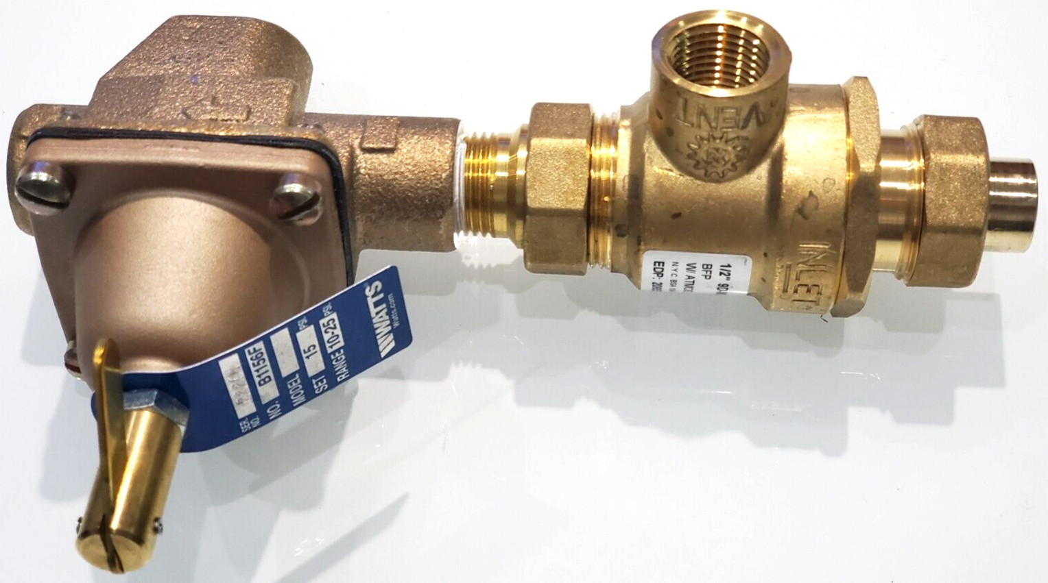 WATTS AUTOMATIC FILL VALVE& BACKFLOW PREVENTER(B911S-M3) 1/2 EDT# 0386462