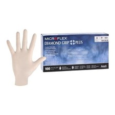 Microflex Diamond Grip Plus DGP-350 Tan Latex Gloves, Extra-Small, 5mil, 100/Box picture