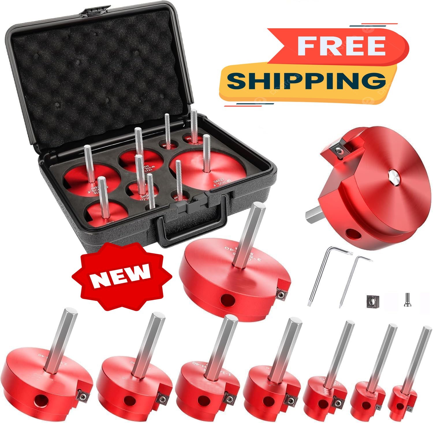Escariador de tuberías de PVC, protector de accesorios de PVC, 9 piezas. Incluye