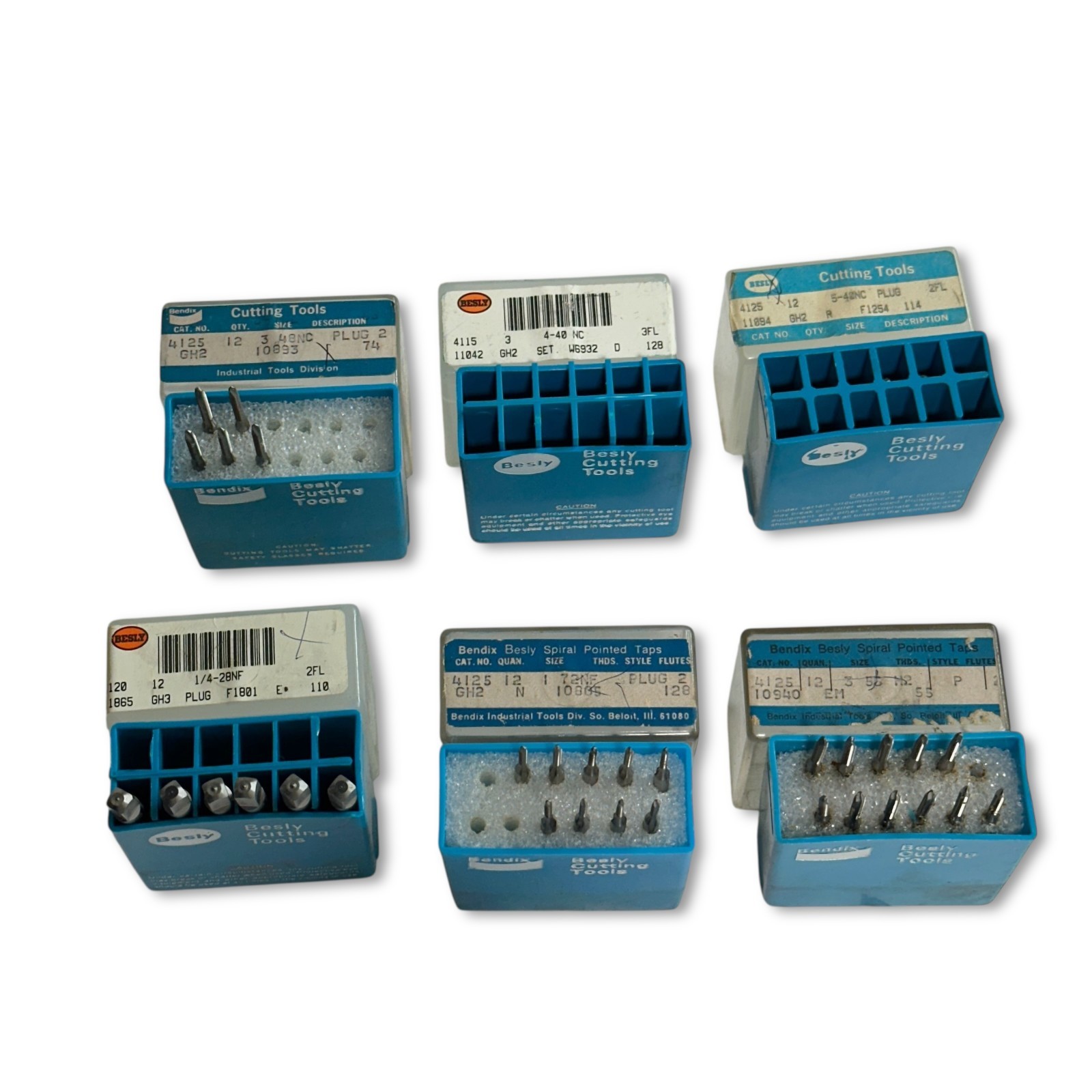 Bendix Besly Tap Spiral Point and Plug Taps Mixed Sizes, Lot of 36 pcs Bendix Besly Tap Spiral Point and Plug Taps Mixed Sizes, Lot of 36 pcs