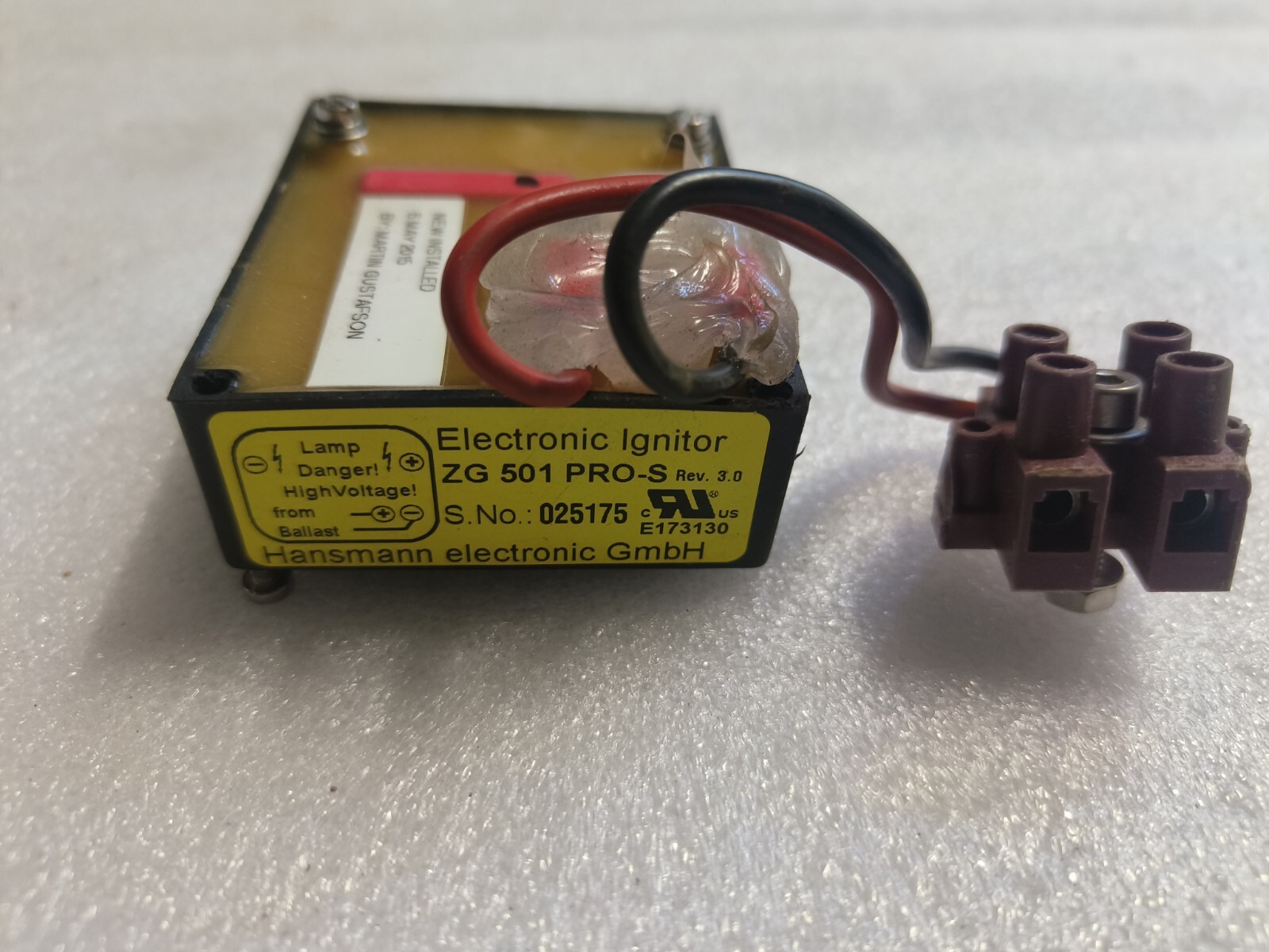 Hansmann Electronic Ignitor ZG 501 PRO-S   FOR  ER575  ERF575  HMI575....
