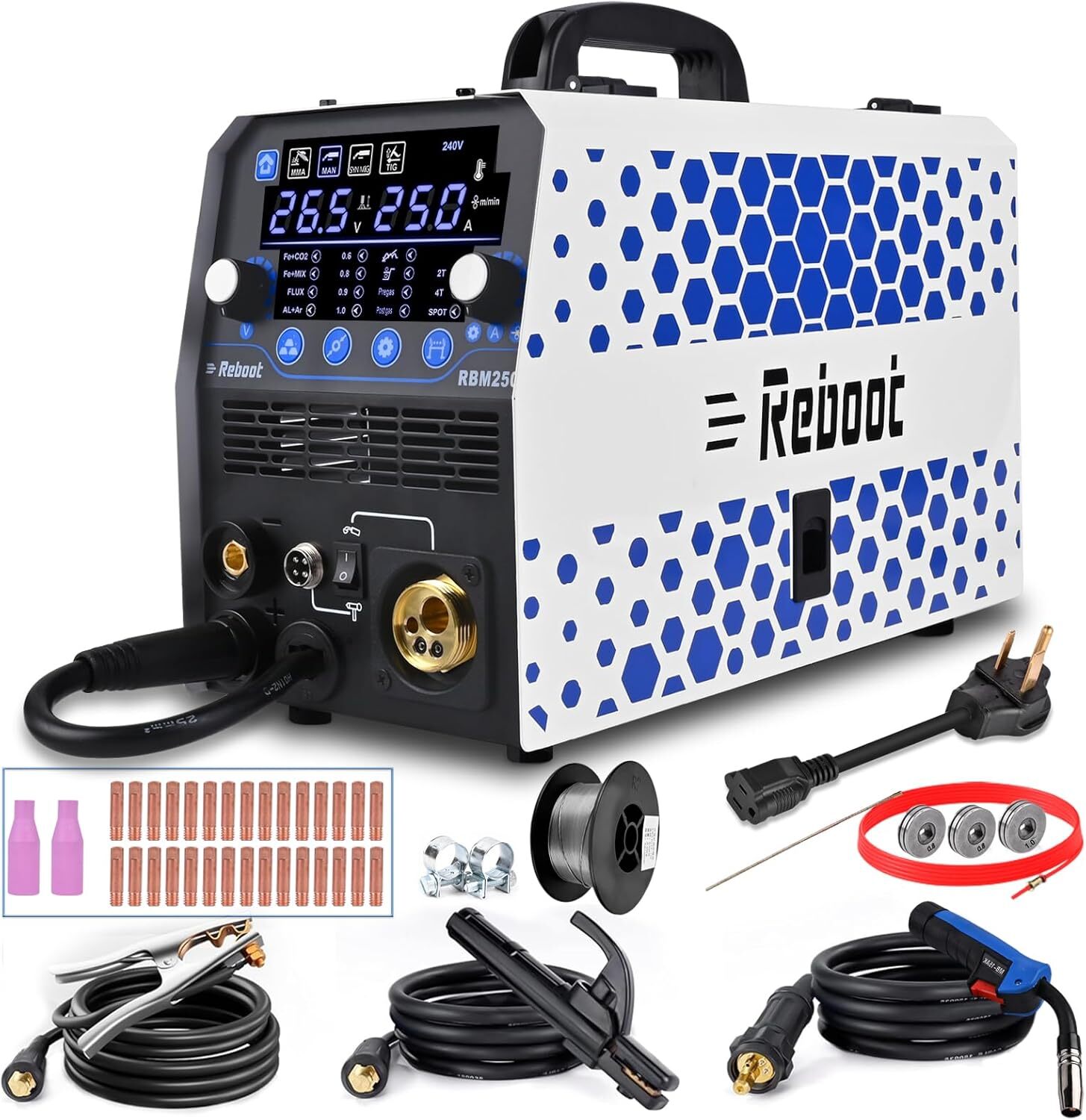 Reboot MIG Welder, 250Amp 6 in 1, 120V/240V Aluminum Multi Process Welding Reboot MIG Welder, 250Amp 6 in 1, 120V/240V Aluminum Multi Process Welding