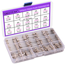 15 Values 250 Pcs Fast-Blow Glass Fuses Assortment Kit 6X30Mm 250V 1A, 2A, 3A picture
