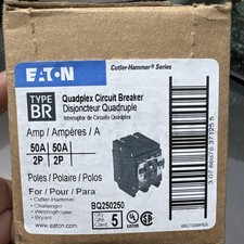 Pack Of 5 EATON Cutler Hammer BQC250250 50A/50A Quadplex Circuit Breaker New picture