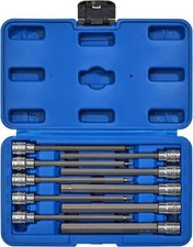 CASOMAN 10 Pieces 3/8 Inch Drive Long Hex Bit Socket Set, 1/16 10PCS SAE  picture