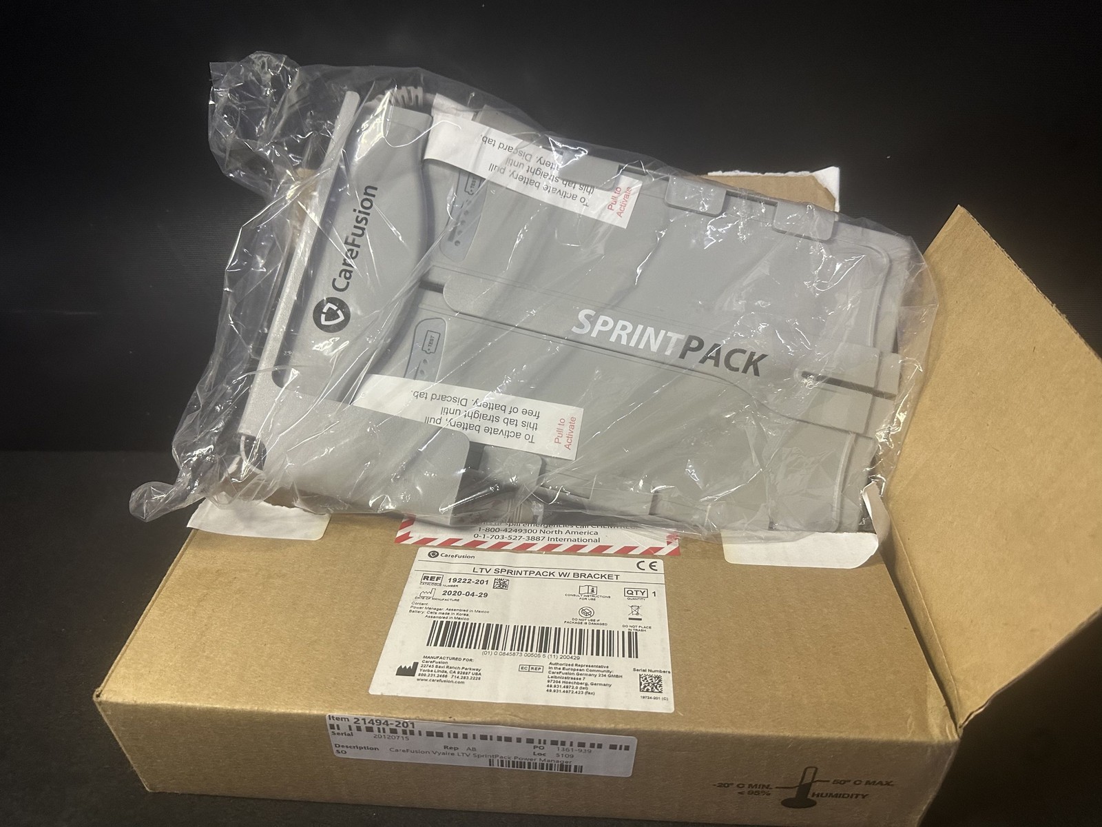 CareFusion Vyaire LTV SprintPack Power Manager w/ Bracket 21494-201 New CareFusion Vyaire LTV SprintPack Power Manager w/ Bracket 21494-201 New