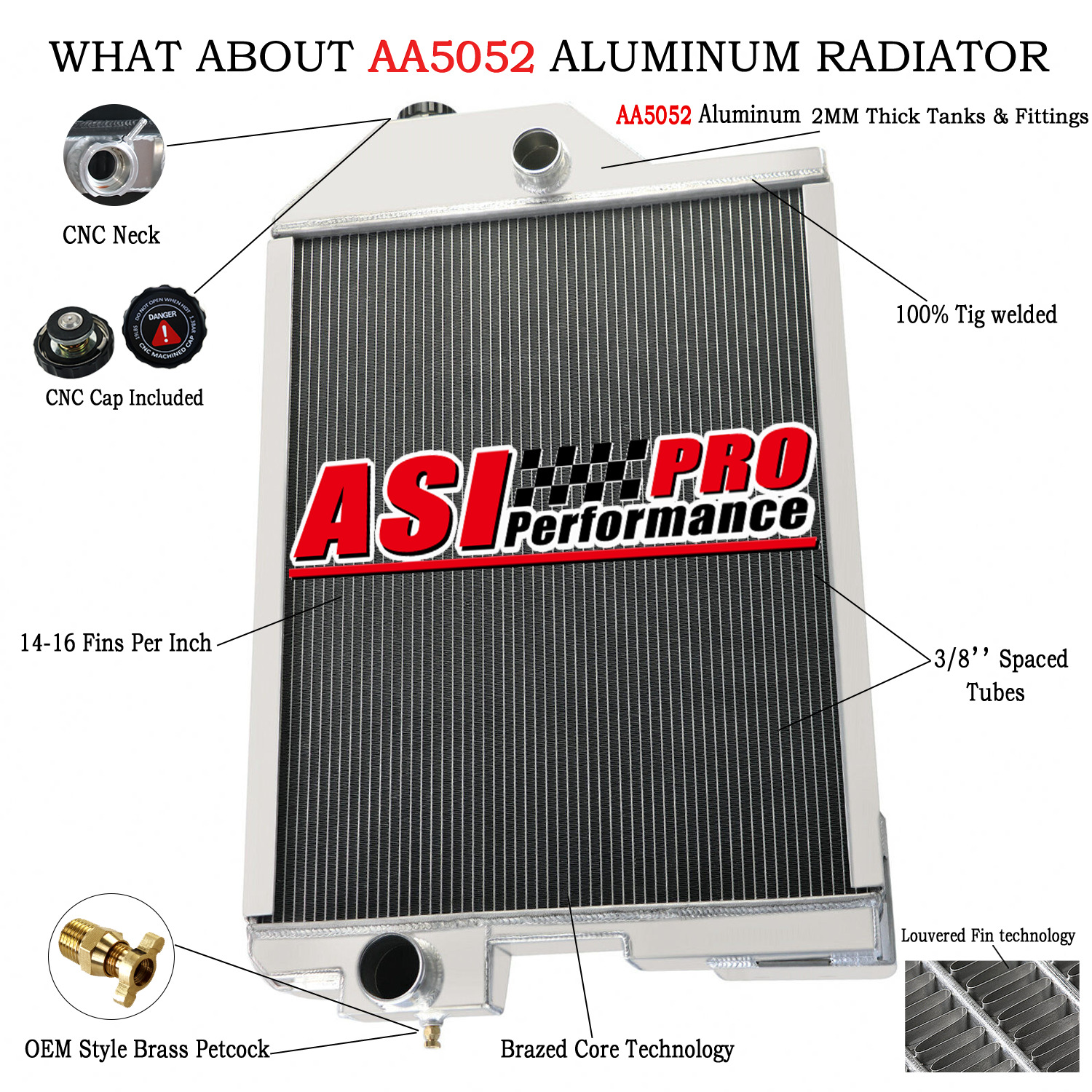 4 Row Aluminum Radiator fit John Deere 4430 Series AR61878 AR61879 AR60337