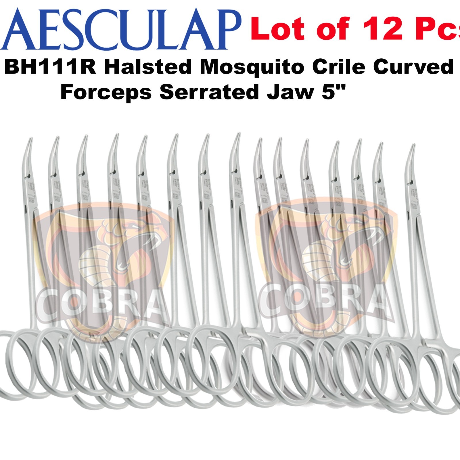 Lot of 12 Pcs AESCULAP BH111R Halsted Mosquito Crile Curved Delicate Forceps 5