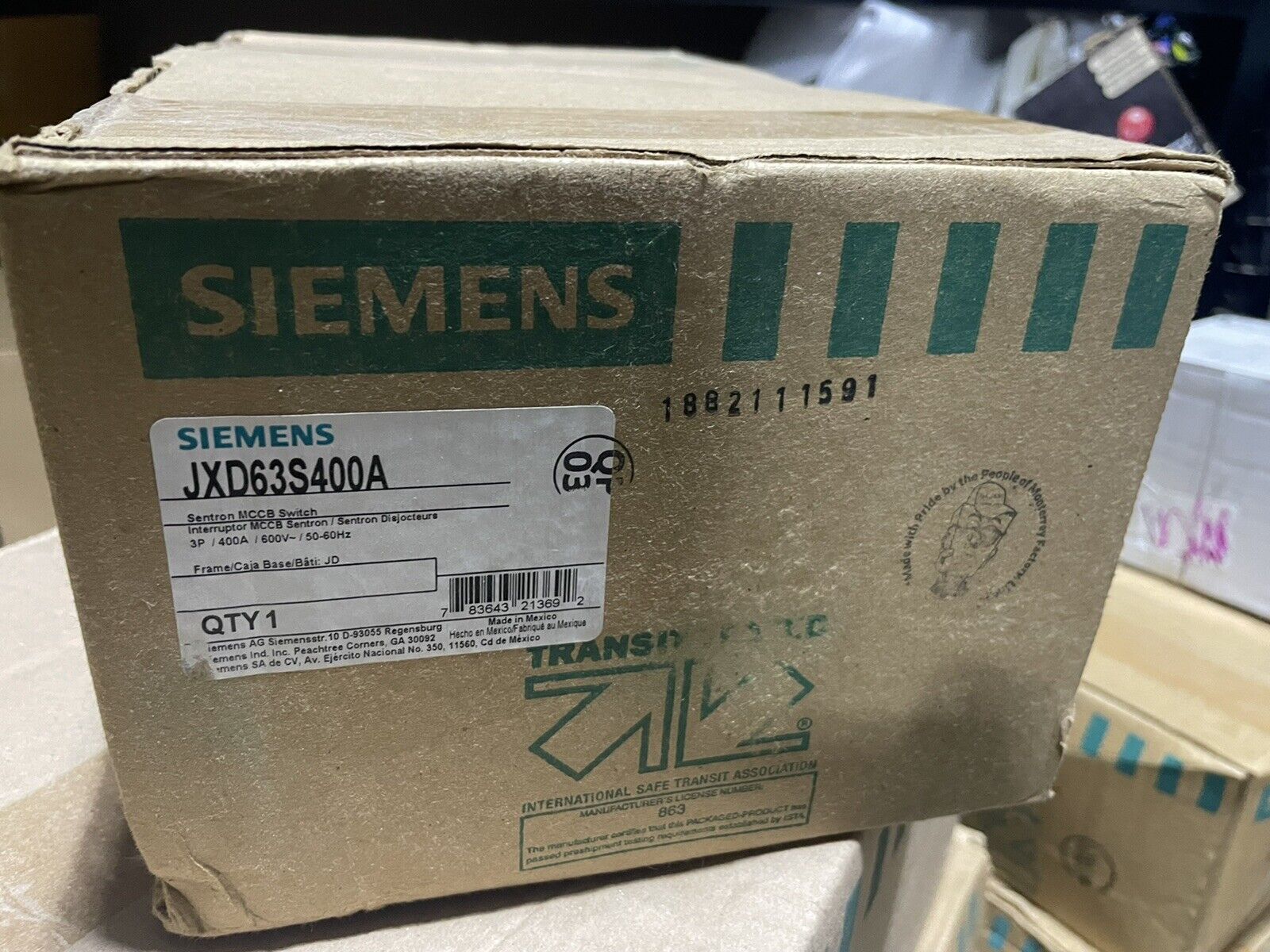 NEW Siemens JXD63S400A 3p 600v 400a Sentron Circuit Breaker Switch NEW IN BOX