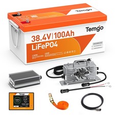 36V 102Ah LiFePO4 Golf Cart Battery with APP Monitor ,Voltage Reducer, Charger picture
