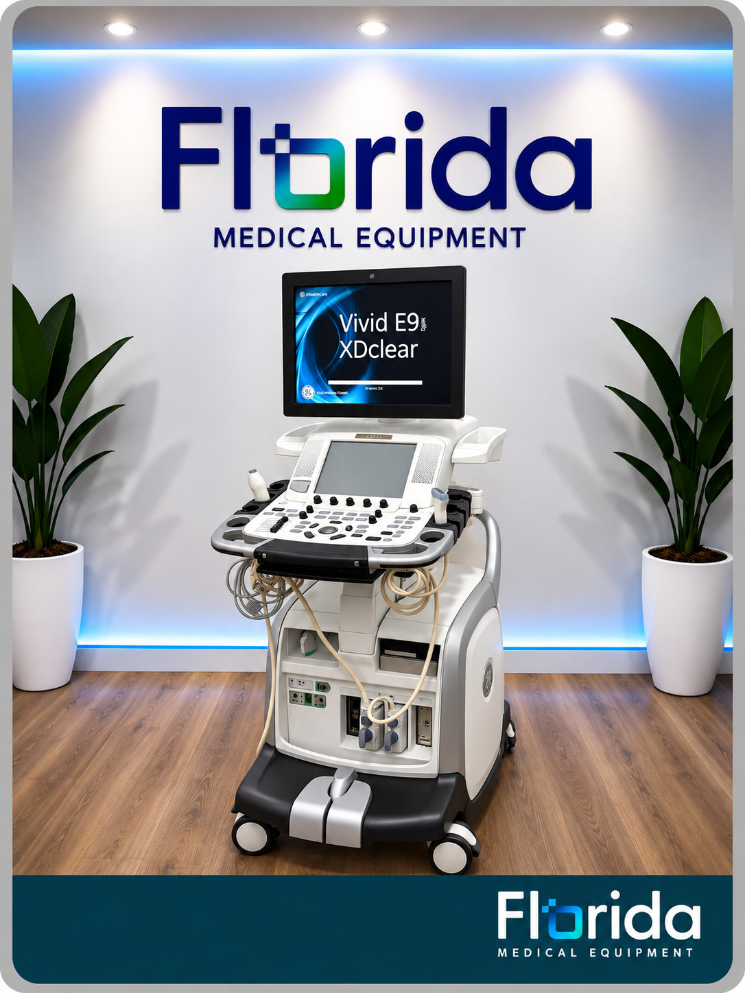 2012 GE VIVID E9 XDCLEAR SW 104.3.6 ULTRASOUND WITH ECG & 2 PROBES 9L-D / 4V-D