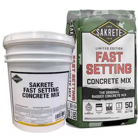 Sakrete 120019 Concrete Mix, Pail, Gray, Fast Setting
