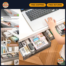 2Pcs Under Desk Storage Drawers, Slide Out Organizer for Home Office & School, H picture