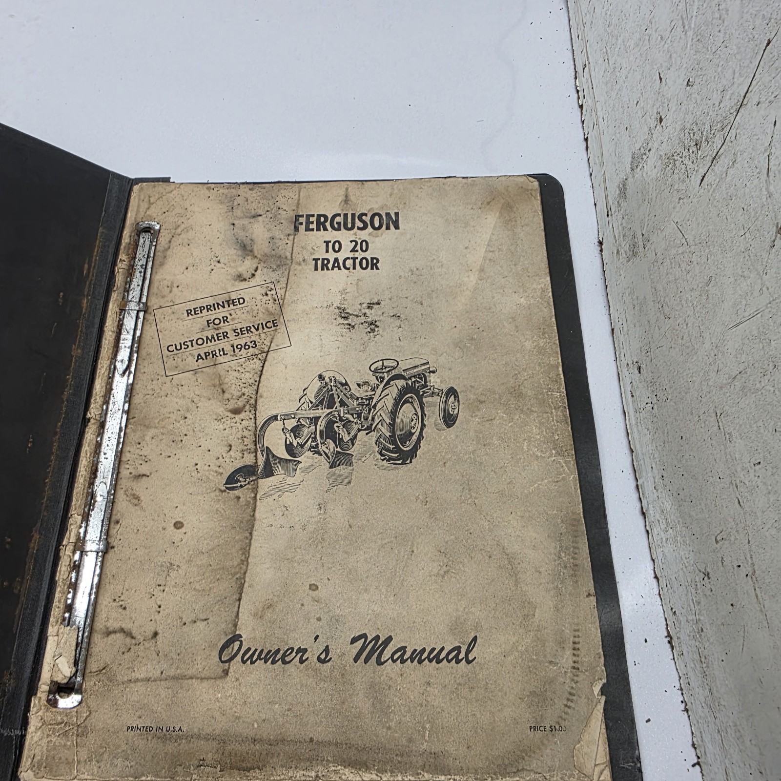 Vintage Original 1963 Ferguson TO-20 Tractor Owners And Shop Manual 