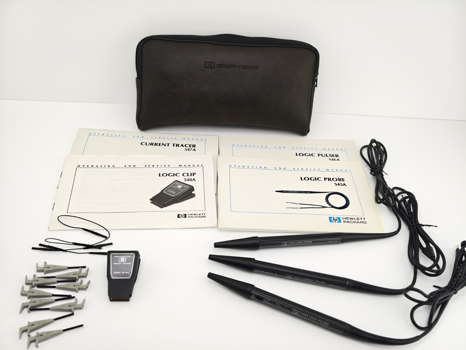HewlettPackard HP 545A 546A 547A 548A Logic Probe Kit Complete w Case G2U