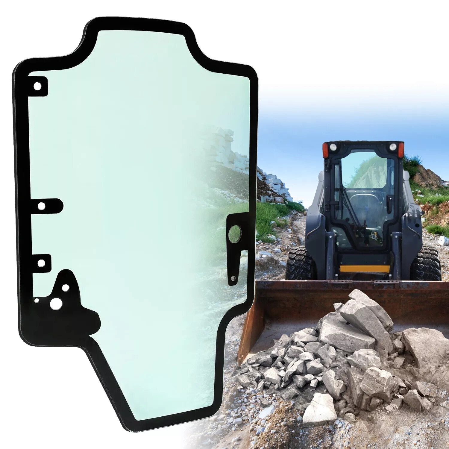 For Case/New Holland Skid Steer SR250 SV250 TR270 #84415734 #84344565 Door Glass