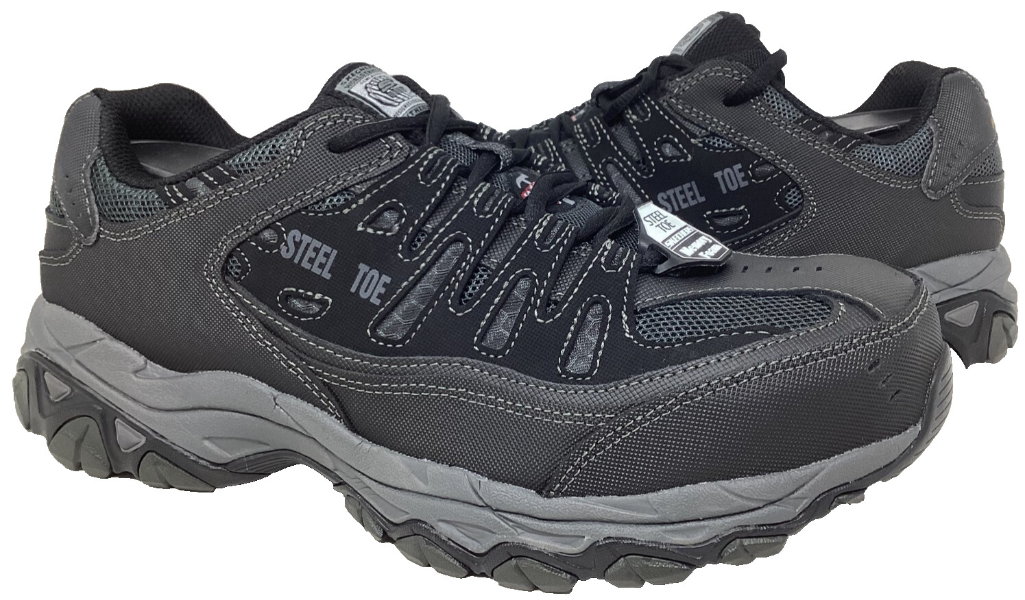 Skechers Men's Work RF Cankton Steel Toe Black/Char Lace Up Shoes Size:8 205O