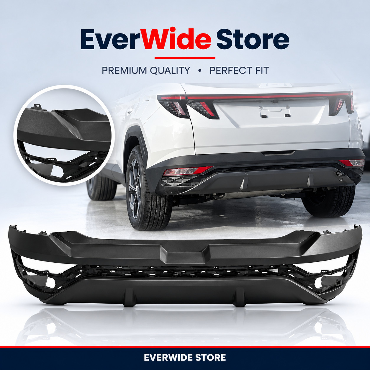 Rear Bumper Cover Compatible with 2022-2024 Hyundai Tucson SE/SEL-Primed