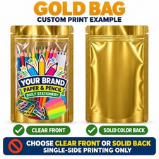 100PCS Custom Print Glossy Mylar Bags Clear Front Stand Up Resealable Foil Pouch picture