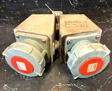2 -  Mennekes Pin Plug and Sleeve ME 430P7W 30A  4W 480Vac TYPE #603376MZ picture