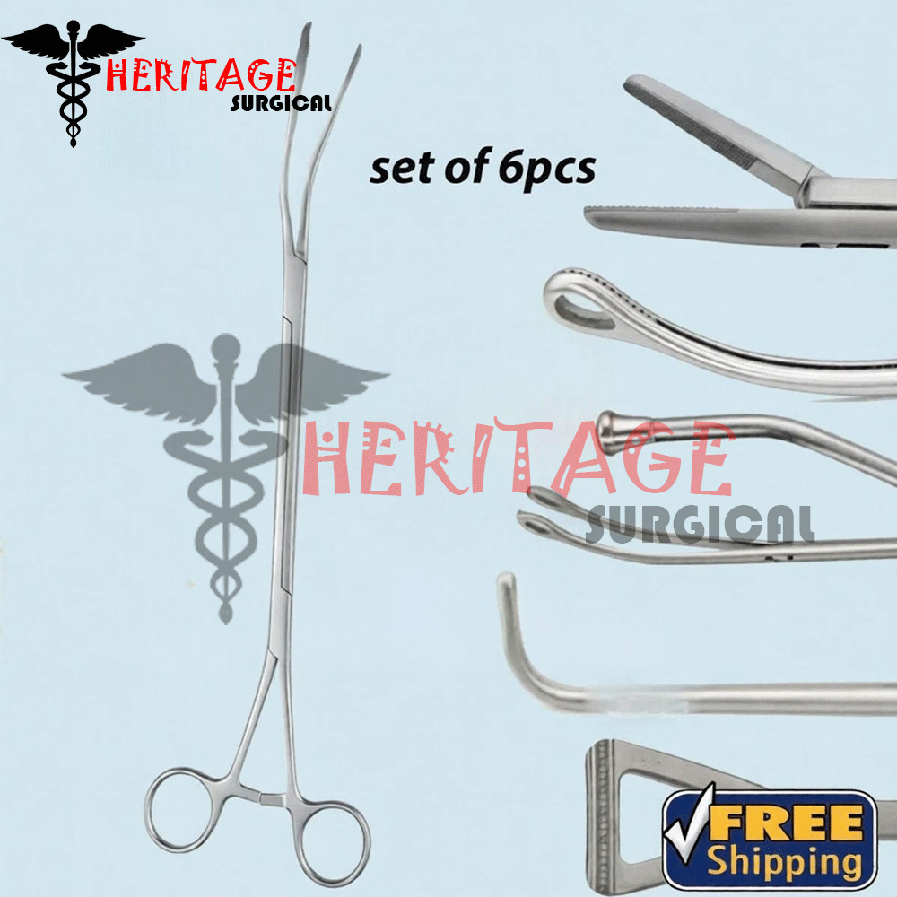 6 Pcs VATS Thorax Surgical Instrument Set - Thoracic Surgery Instruments 6 Pcs VATS Thorax Surgical Instrument Set - Thoracic Surgery Instruments