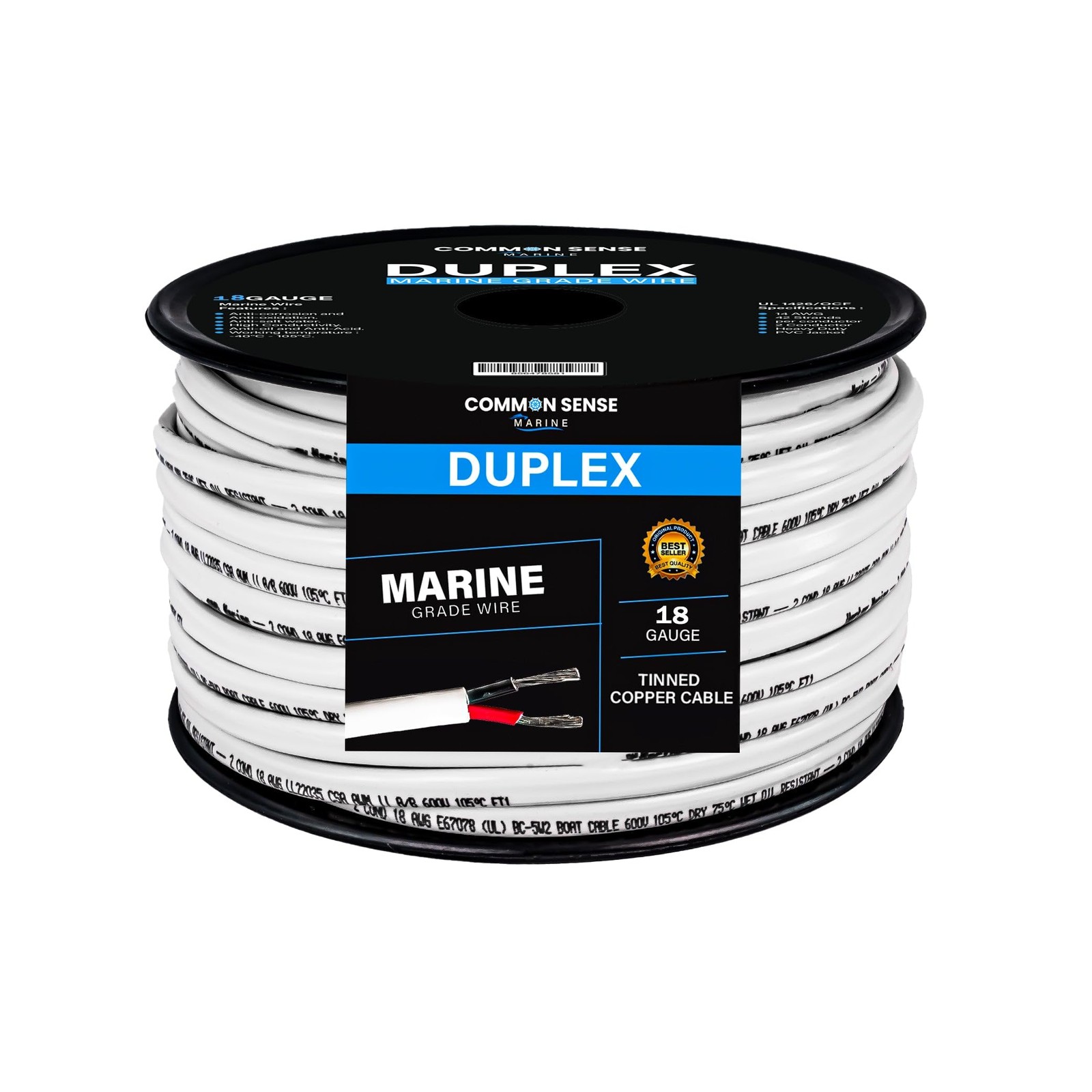 Common Sense Marine 18 Gauge 2 Conductor Marine Wire 75 ft 18/2 AWG