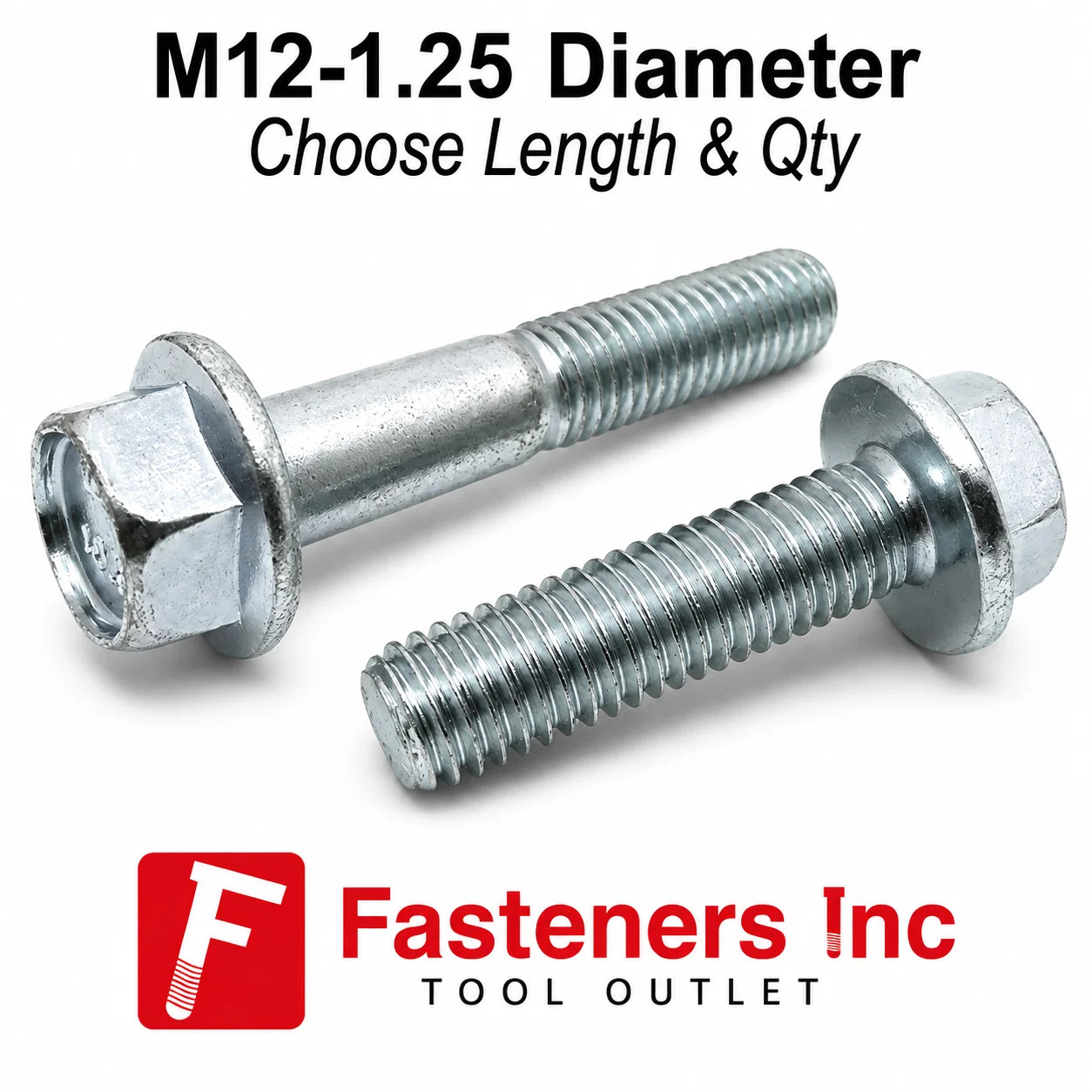 M12-1.25 Class 10.9 JIS Hex Flange Screws Bolts Zinc Clear (Pick Length & Qty)