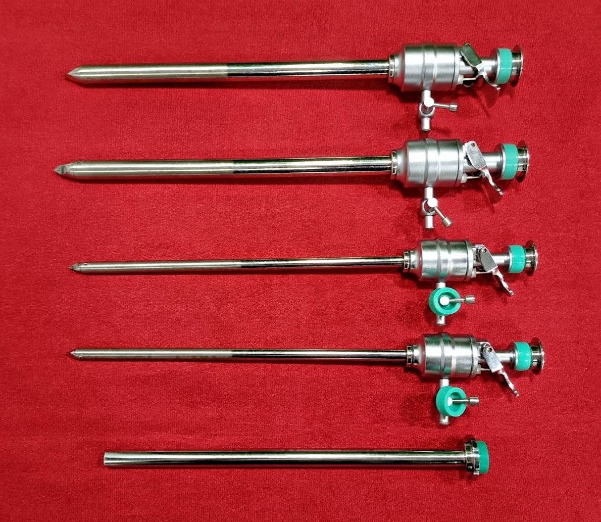5pc-Laparoscopic Bariatric Trocar Set 5mm/10mm With Reducer SS Best Quality