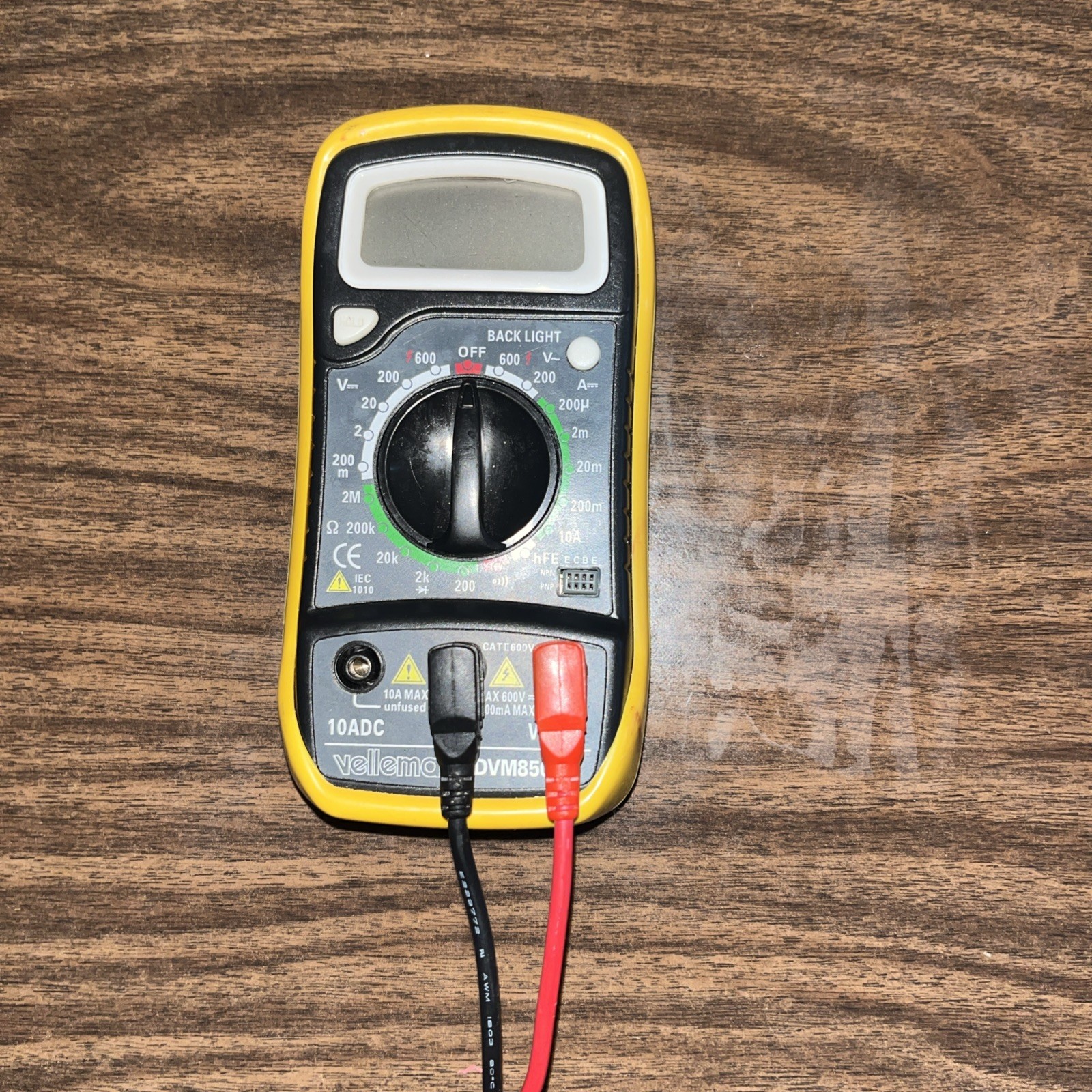 Velleman DVM850L Digital Multimeter - Tested Working - Yellow).