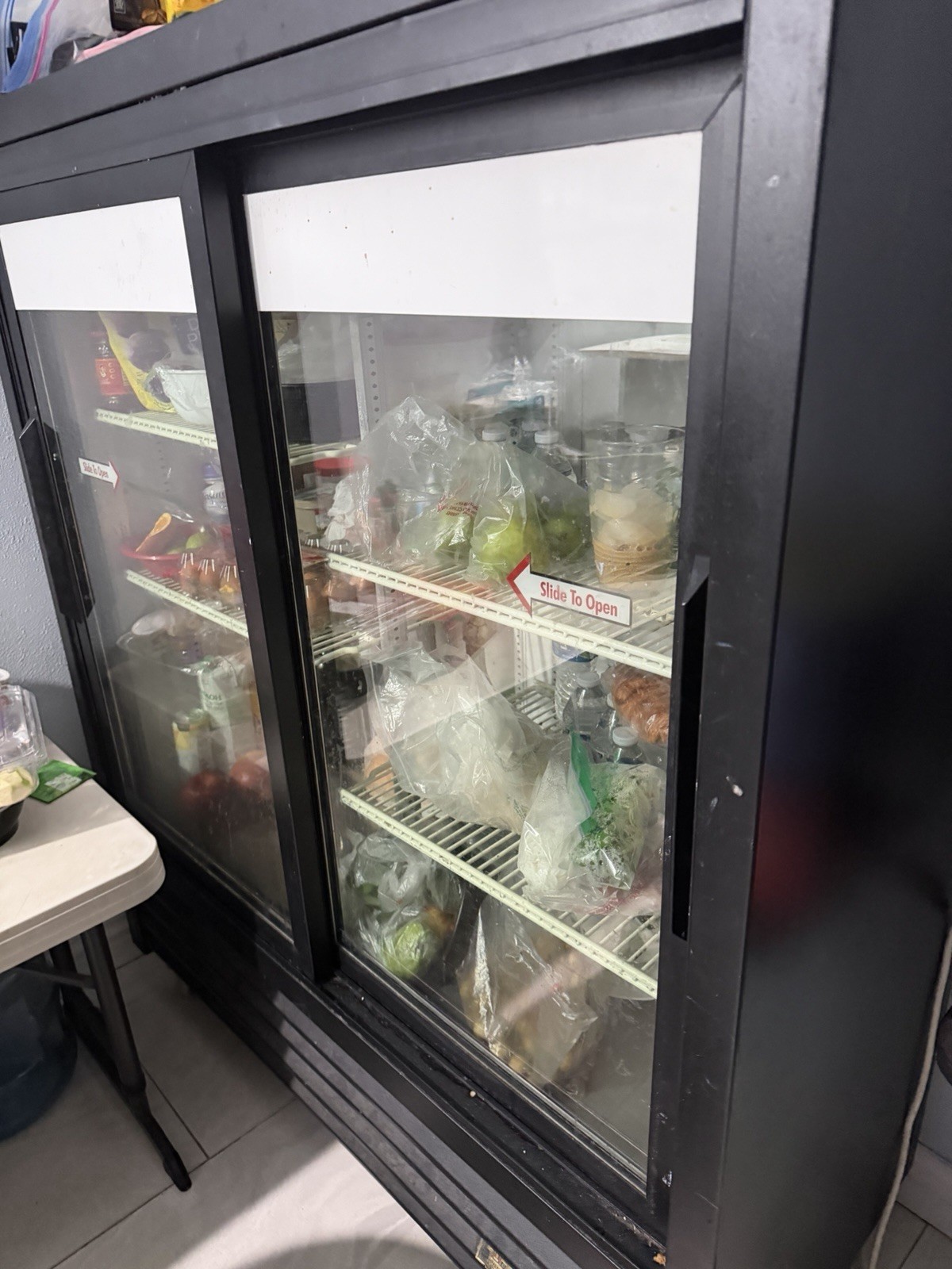True Commercial 2-Door Sliding Glass Merchandiser Cooler Refrigerator