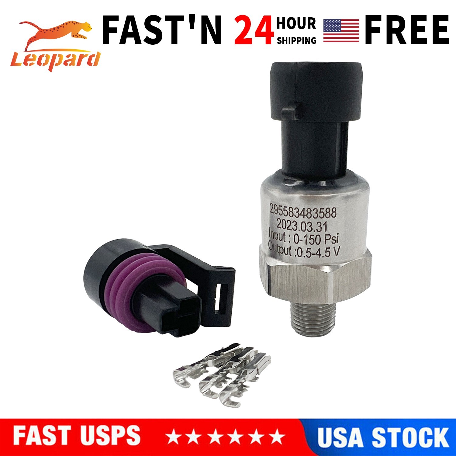 Universal Stainless Steel Oil Fuel Pressure Sensor 1/8 NPT with connector 150psi Universal Stainless Steel Oil Fuel Pressure Sensor 1/8 NPT with connector 150psi