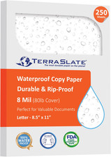TerraSlate Premium Waterproof Printer Paper, 8mil 8.5” X 11” Durable Heavy Duty picture