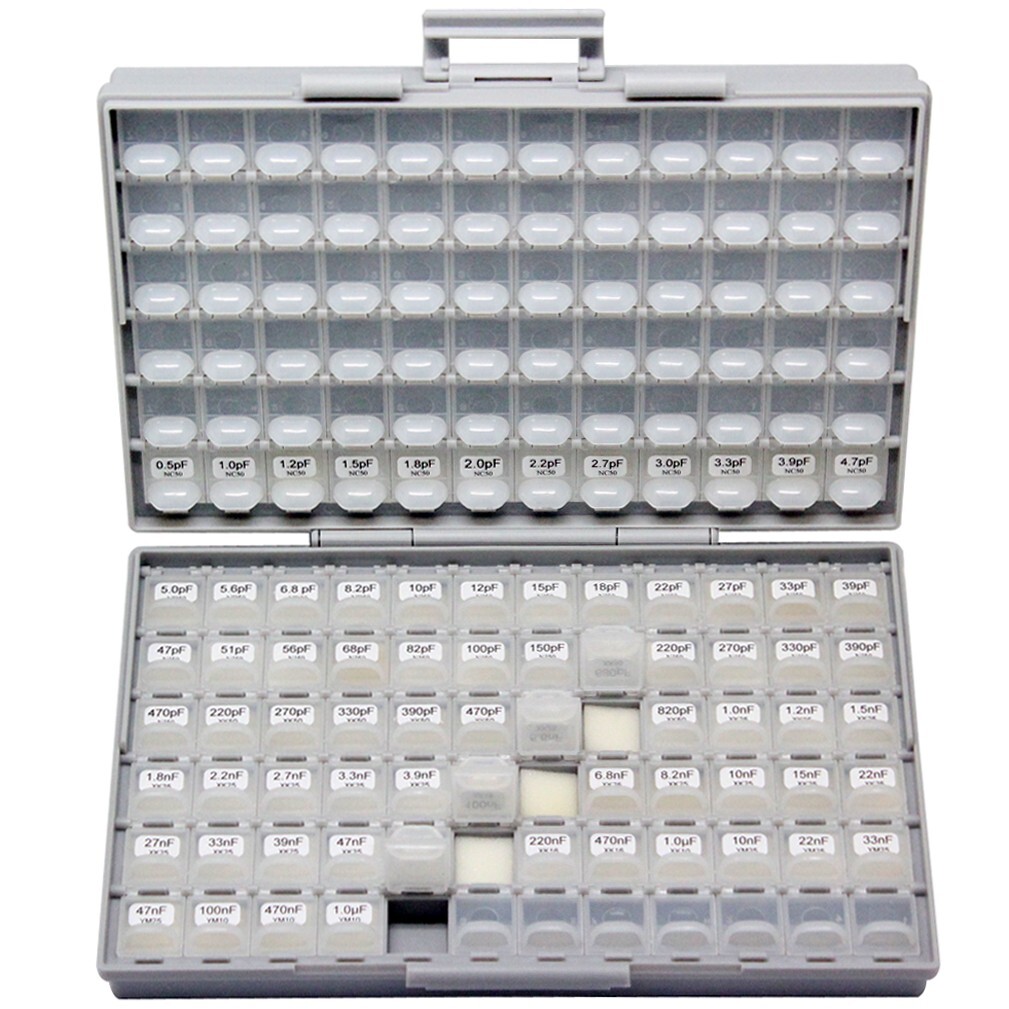 AideTek SMT SMD 0402 Capacitor Kit 75 values 100pcs/v assorted filled in BOX-ALL