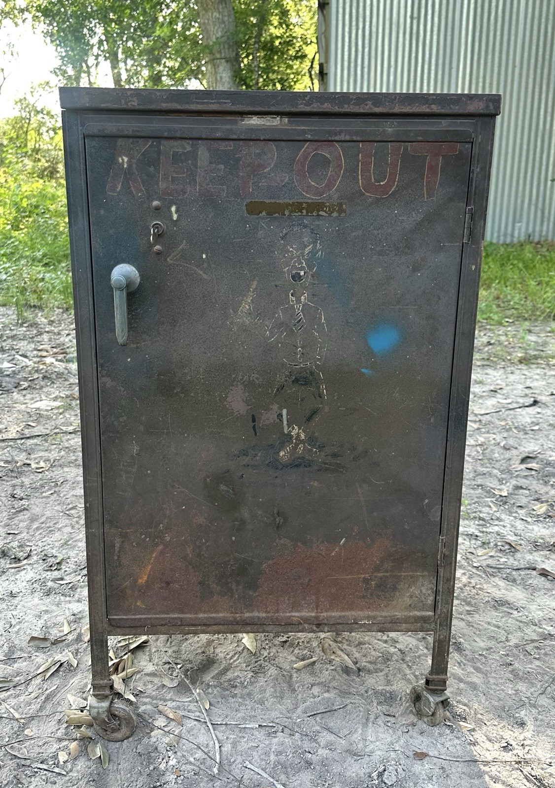 Vintage 1920-30’s Lyon Industrial Mechanic Steel Cabinet Art Deco Custom Artwork