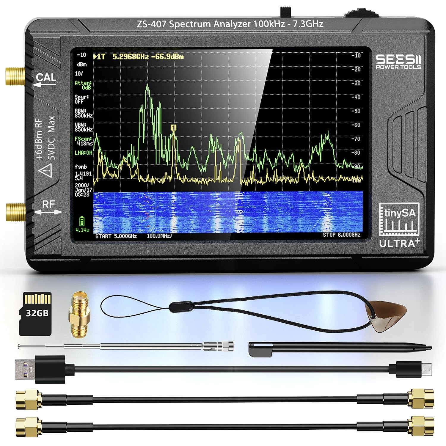 TinySA Ultra+ ZS407 Spectrum Analyzer Signal Generator 4