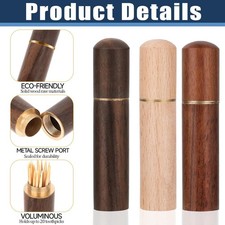 3pcs Handmade Wood Toothpick Case, Mini Storage Box for Q-tips & Small Items picture