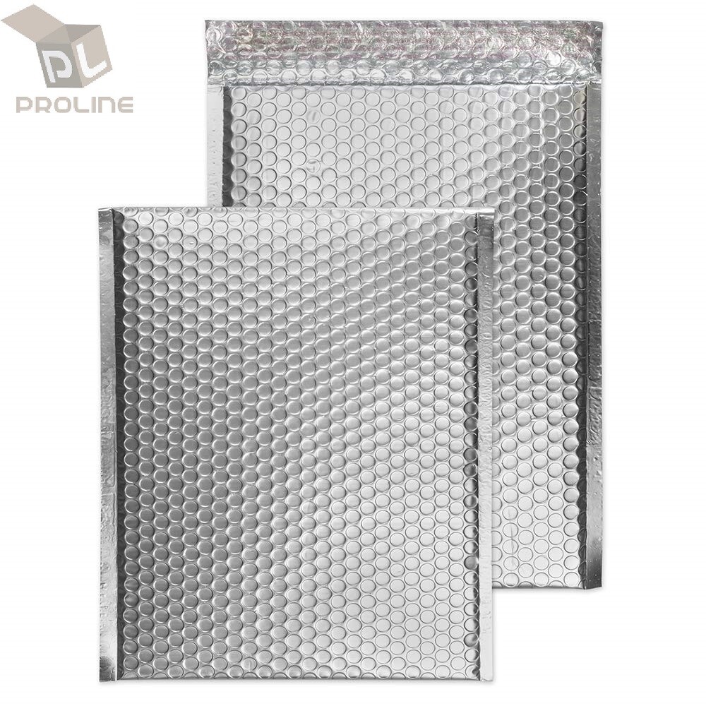 1000 #000 Glamour Metallic Silver Poly Bubble Mailers Envelopes 4x8 Extra Wide