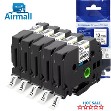 5PK 12mm Label Tape Replace For Brother P-Touch H110 TZ TZe-231 Black on White picture
