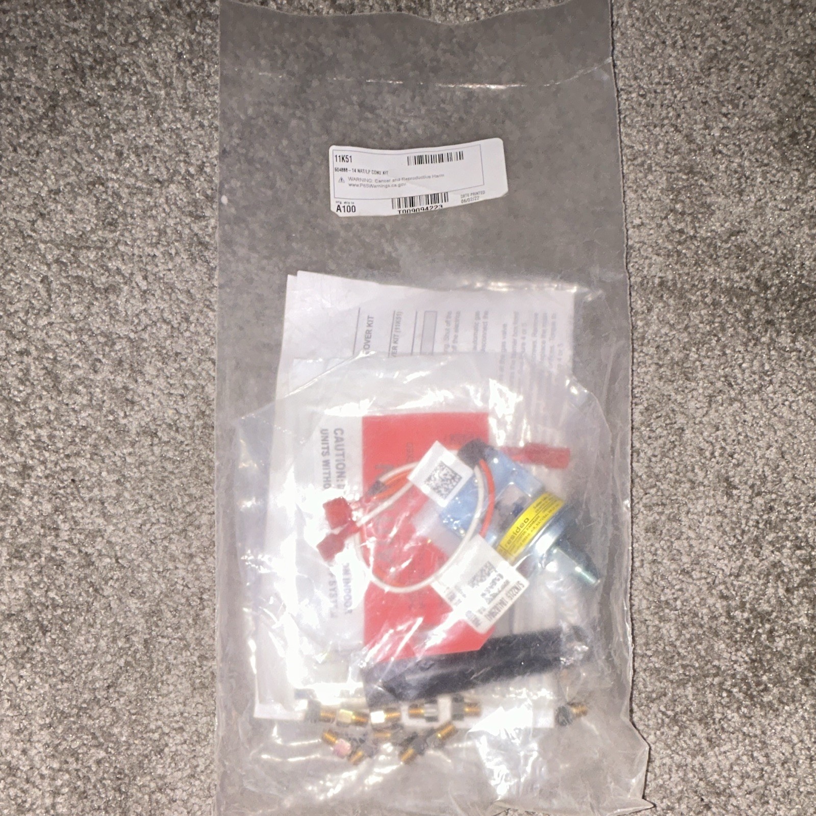 Lennox 11K51 604888-14 NAT/LP Gas Conversion Kit -Sealed OEM Parts-