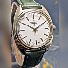 Rare vintage Breitling Geneve manual winding White dial Swiss made men's watch  picture
