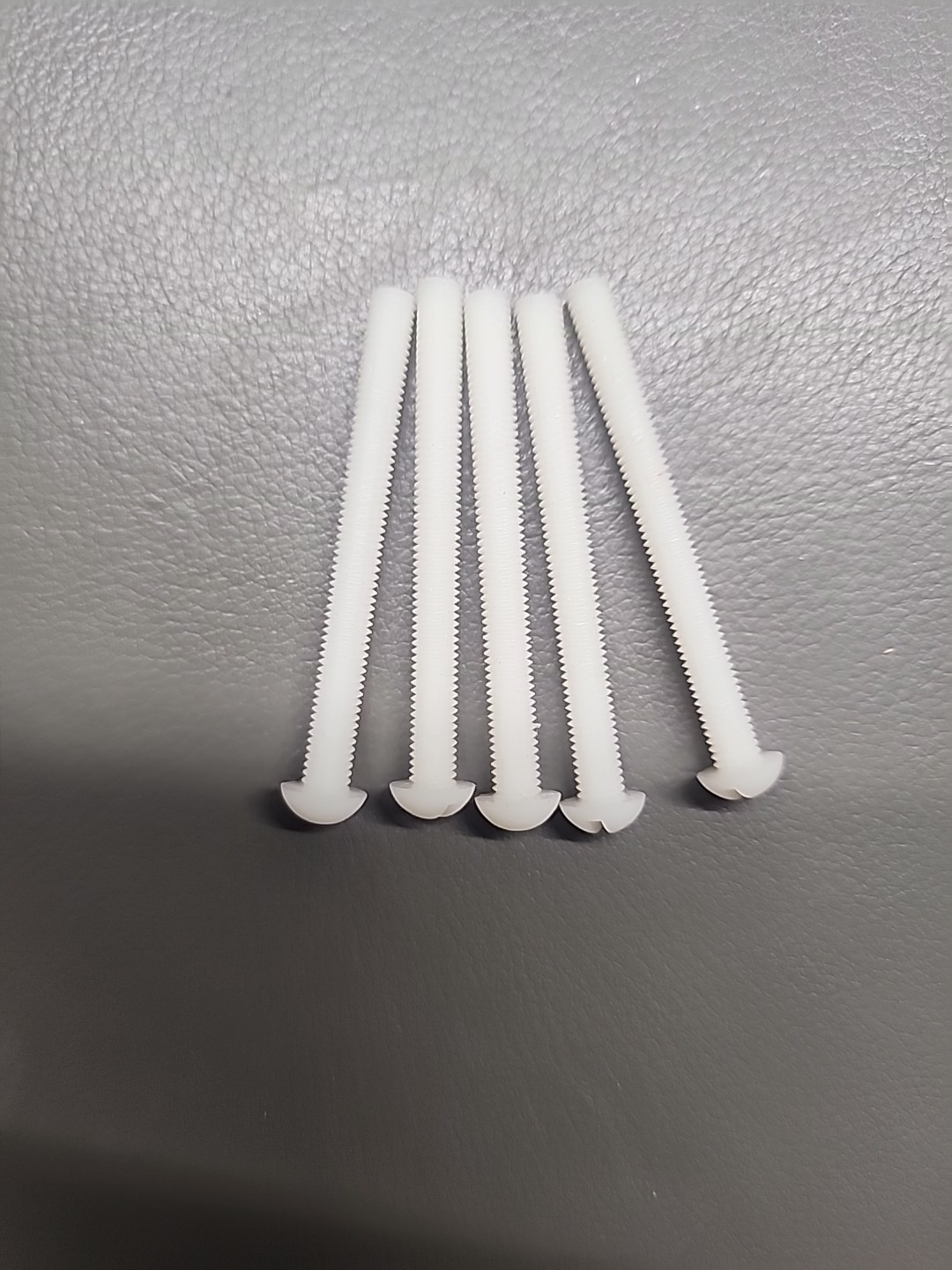 New Qty (5) 10-32 Fine  2 Inch PVDF, Kynar, Slotted Round Head Screws