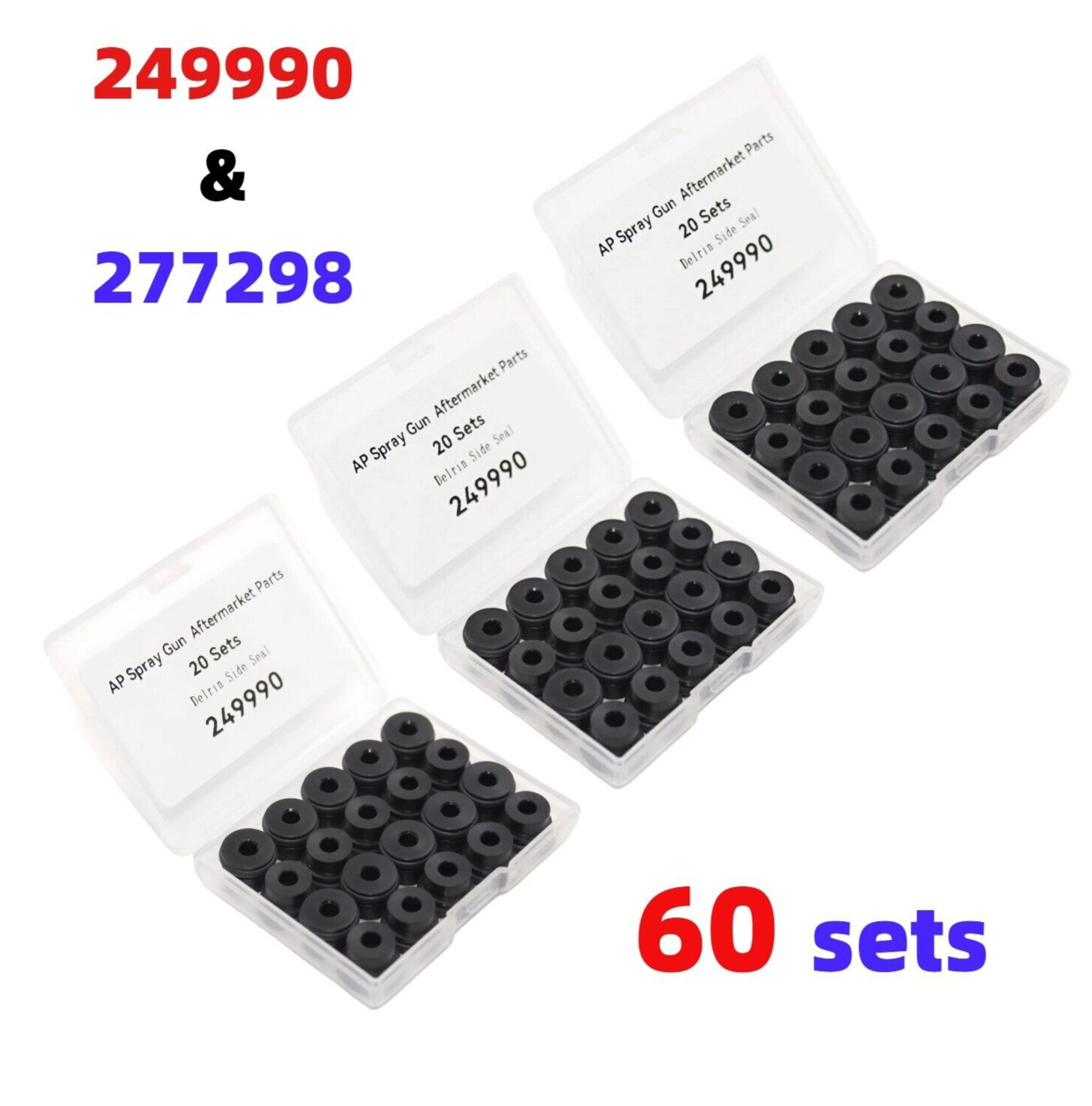 249990 Aftermarket No. of Side Seals Per Kit 60  277298 for Fusio AP Spray Gun