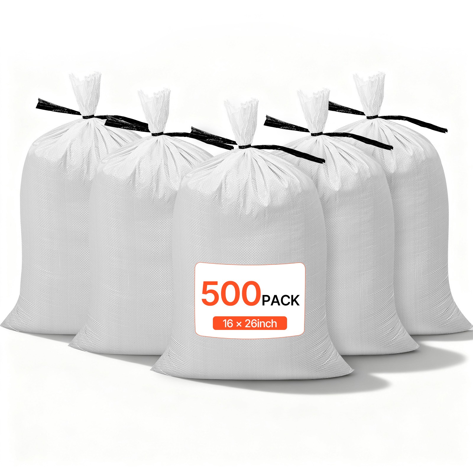 VEVOR Empty Sandbags 500 Packs 16x26 in Heavy Duty Sand Bags 50lb Capacity VEVOR Empty Sandbags 500 Packs 16x26 in Heavy Duty Sand Bags 50lb Capacity