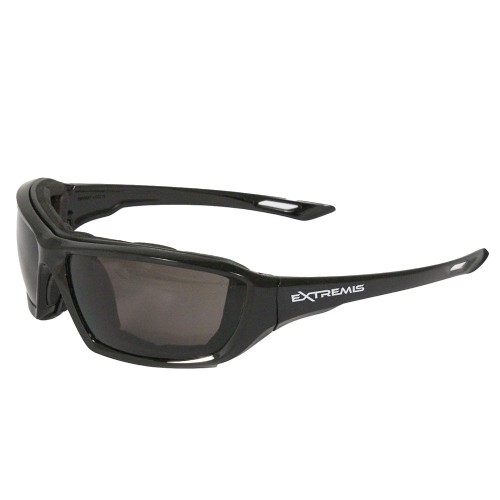 XT1-21 Extremis Full Black Frame Safety Glasses with Smoke Anti-Fog Lens, Adult