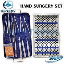 Hand surgery basic set of micro surgical instruments with case picture