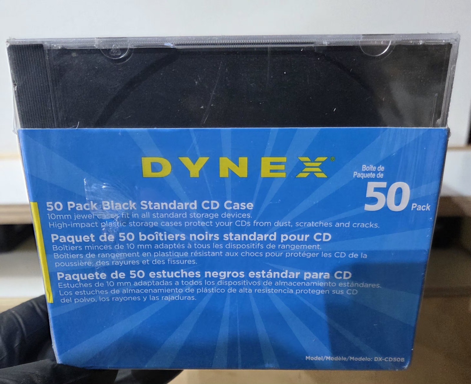 Dynex 50 Pack Black Standard 10mm CD Jewel Cases DX-CD50B (2 Cracked)