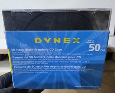 Dynex 50 Pack Black Standard 10mm CD Jewel Cases DX-CD50B (2 Cracked) picture