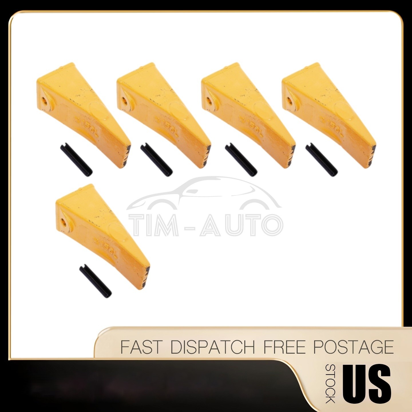 X156L Long Bucket Teeth Dirt Teeth + P156 Roll Pins Fit For Digging Buckets 5PK