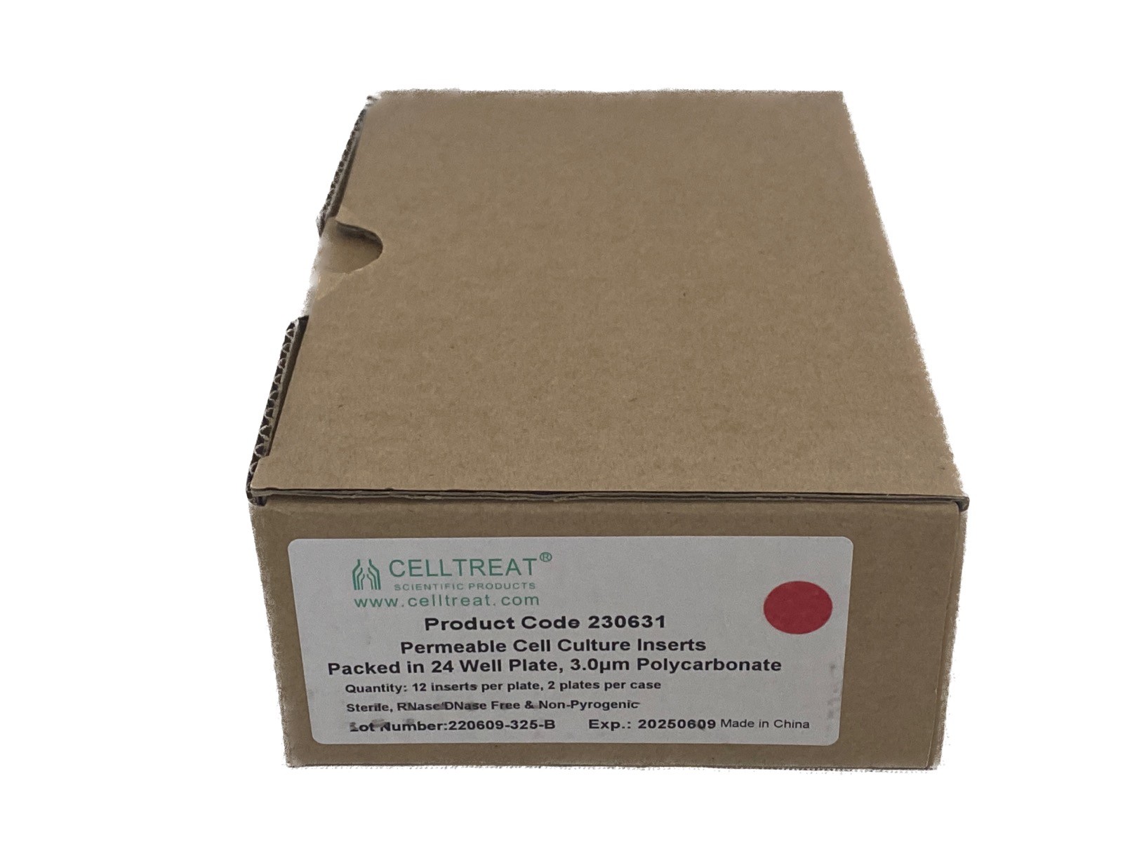 (24) CELLTREAT Permeable Cell Culture Inserts in 24-Well Plate 3um 12-Ins/Plate